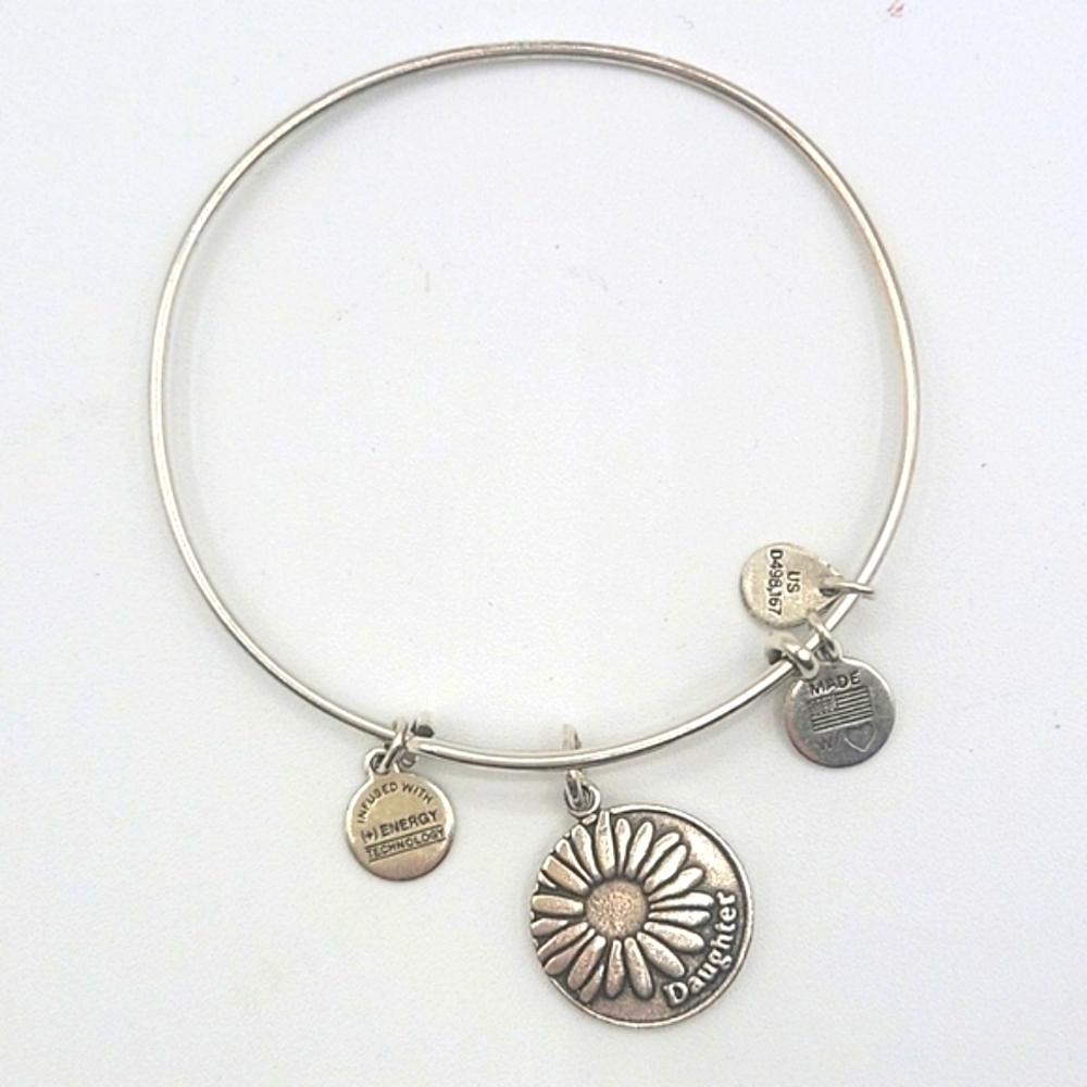 Alex and Ani Daughter Charm Silver Tone Bangle Bracelet 2015